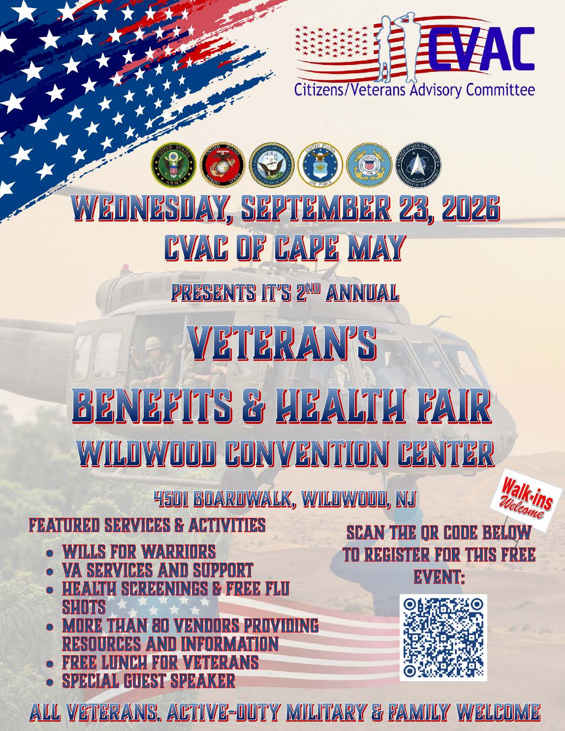 Popular CVAC Veterans Benefits and Health Fair Set for Sept. 23 at The Wildwoods Convention Center